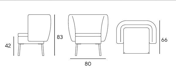Кресло с мягкой спинкой из ткани INNOVA Imbottiti Kyo фабрика Innova Imbottiti из Италии. Фото №6