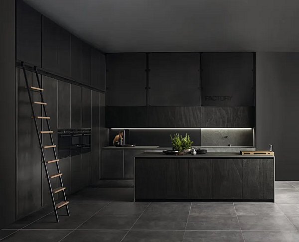 Кухня с островом без ручек из материала ASTER CUCINE Factory REWRITING фабрика Aster Cucine из Италии. Фото №2