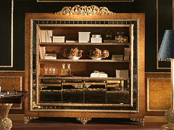 Книжный шкаф из дерева с резьбой A.R.ARREDAMENTI SRL Royal 707