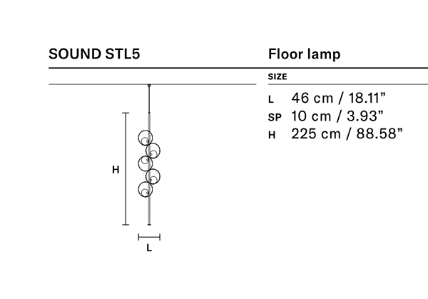 Торшер MASIERO (EMME PI LIGHT) SOUND STL5 фабрика MASIERO (EMME PI LIGHT) из Италии. Фото №2