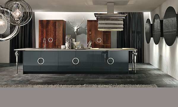 Кухня с peninsula из материала ASTER CUCINE Luxury Glam & More фабрика Aster Cucine из Италии. Фото №1