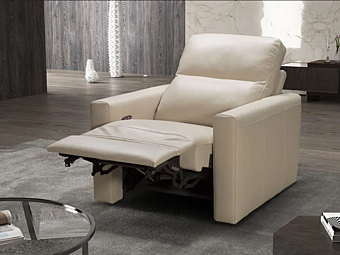 Кресло-реклайнер из кожи с подголовником MitoHome Vera