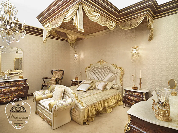 Двуспальная кровать с обитой спинкой MODENESE GASTONE 15205 фабрика MODENESE GASTONE из Италии. Фото №2