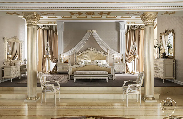 Двуспальная кровать с обитой спинкой MODENESE GASTONE 14214 фабрика MODENESE GASTONE из Италии. Фото №3