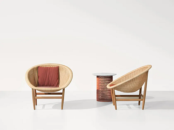 Кресло с подлокотниками из ротанга KETTAL  Basket KS1000100 фабрика KETTAL из Италии. Фото №3