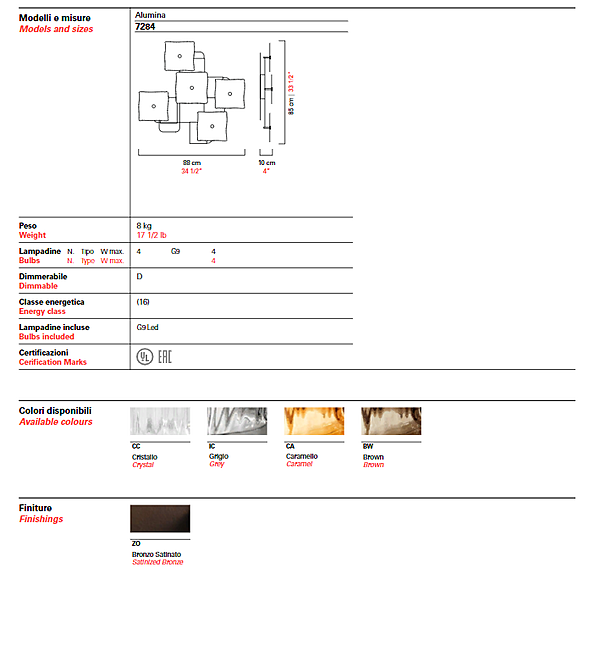 Настенный светильник Barovier&Toso Alumina 7284 фабрика Barovier&Toso из Италии. Фото №8
