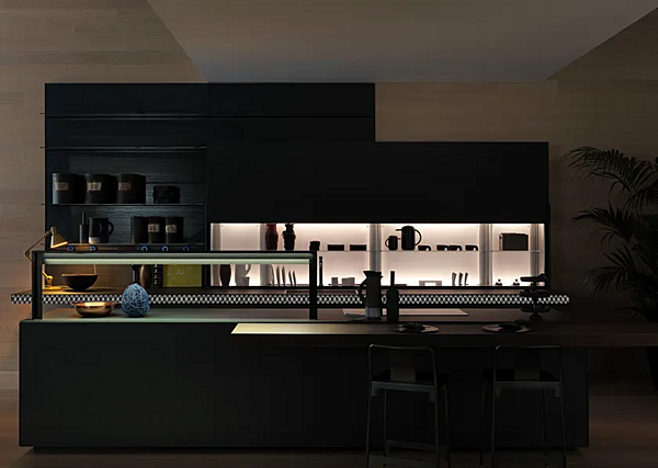 Кухня из матового сланцевого стекла с функцией V Motion VALCUCINE Genius Loci фабрика VALCUCINE из Италии. Фото №2