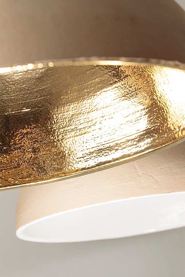 Подвеска из розовой земли, застекленная внутри белой эмалью, детали из полированной и натуральной латуни  SIGMA L2  7301/B фабрика SIGMA L2 из Италии. Фото №5