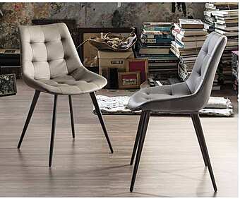 Стул из металла, текстиля и эко-кожи ARREX A253/4G