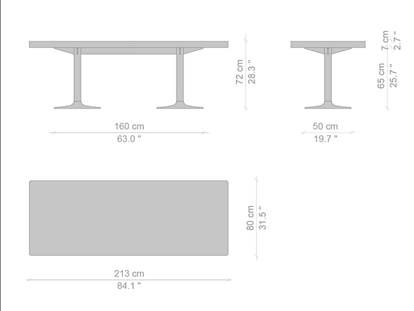 Прямоугольный стол из мрамора и чугуна CASSINA 11 Table Pieds Corolle 011 фабрика CASSINA из Италии. Фото №2