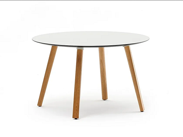 Кофейный столик круглой формы из ироко VARASCHIN  EMMA 23670, 23671, 23672, 23673 фабрика VARASCHIN из Италии. Фото №1