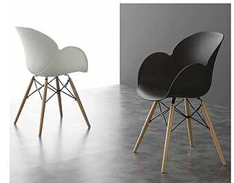 Кресло из массива дерева, металла и полипропилена ARREX A290