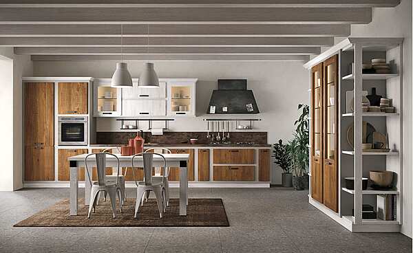 Деревянная кухня с ручками LUBE CUCINE Rebecca 7 фабрика LUBE CUCINE из Италии. Фото №1