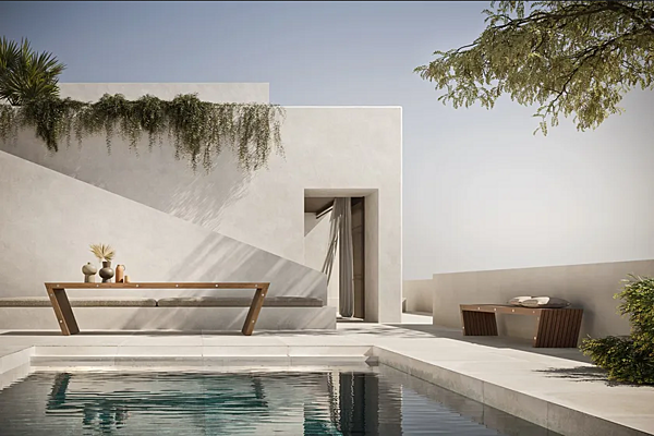 Скамья из массива дерева с мягкой спинкой MODULNOVA XY фабрика Modulnova из Италии. Фото №3