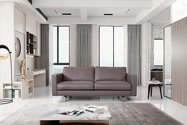 Диван из кожи с мягкой спинкой MitoHome Ego фабрика MitoHome из Италии. Фото №4