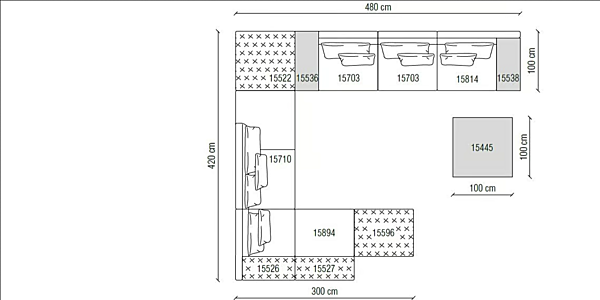 Секционный диван с тканевой обивкой Frigerio Miller 15715 фабрика Frigerio из Италии. Фото №12