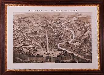 Картина-постер итальянского гравера Giovanni Battista Piranesi    art. 182-c     Панорама Рима   фабрика  из Италии