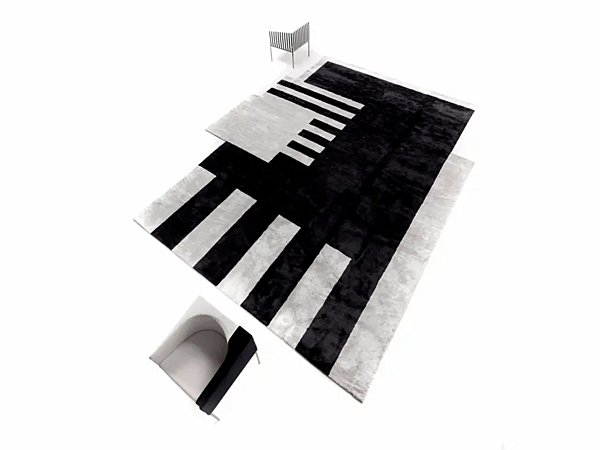 Прямоугольный шелковый ковер в стиле ERBA ITALIA Op art  фабрика ERBA ITALIA из Италии. Фото №8