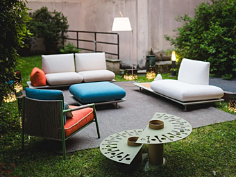 Модульный садовый диван с съемным чехлом из ткани Pralin Calia Italia F2720