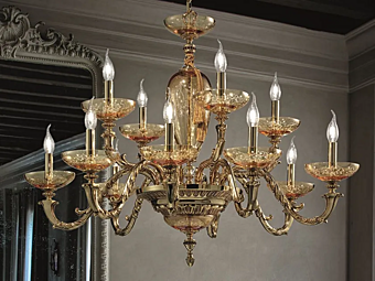 Люстра из латуни Aida L8 4 Euroluce Lampadari фабрика EUROLUCE LAMPADARi из Италии