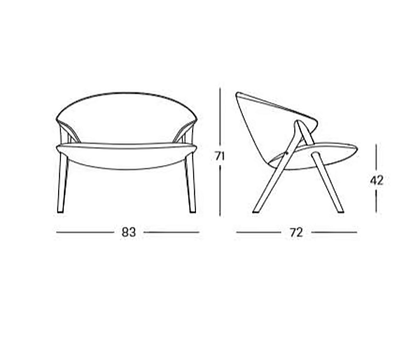 Кресло с обивкой из ткани и съемным чехлом ZANOTTA Oliva 883 фабрика ZANOTTA из Италии. Фото №5