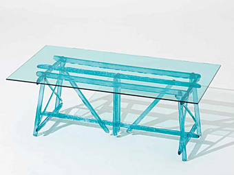 Прямоугольный стол из поликарбоната для улицы Edra A Mare AMR070T