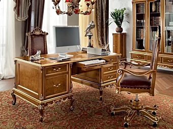 Прямоугольный письменный стол из массива дерева с ящиками MODENESE GASTONE 12303 фабрика MODENESE GASTONE из Италии