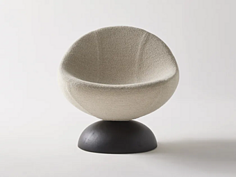 Кресло с вращающейся основой и тканевой обивкой Nube Italia Glove