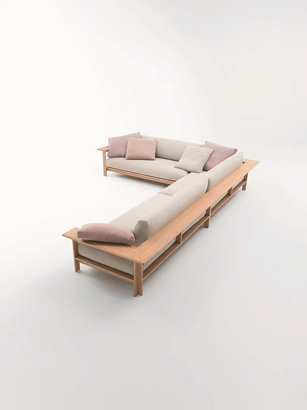 Секционный модульный садовый диван из ткани PAOLA LENTI Frei B183BS+B183BS+B183BD фабрика PAOLA LENTI из Италии. Фото №3