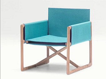 Садовое складное кресло с подлокотниками из ткани PAOLA LENTI Portofino B95B