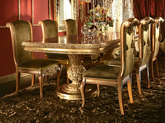 Прямоугольный стол из дерева с декоративной отделкой A.R.ARREDAMENTI SRL Royal 706