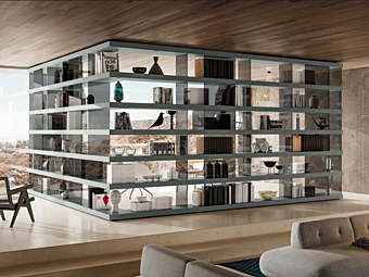 Секционная книжная полка из дерева LAGO AIR 1245 фабрика LAGO из Италии