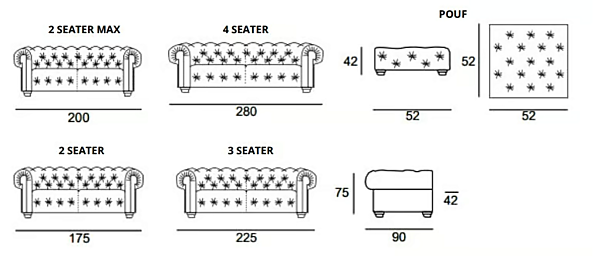 Диван с обитой спинкой из кожи MitoHome Chester фабрика MitoHome из Италии. Фото №6