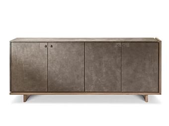 Низкая деревянная офисная тумба с кожаной обивкой i 4 Mariani Cartesiano фабрика i 4 Mariani из Италии