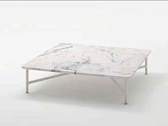 Низкий квадратный кофейный стол из алюминия PAOLA LENTI Nesso B124D