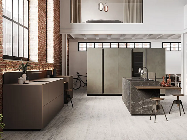 Стеклянная кухня с матовой отделкой Vitrum VALCUCINE Artematica Soft Outline фабрика VALCUCINE из Италии. Фото №2