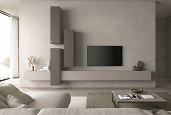 Стенка из МДФ и массива дерева OLIVIERI Cube 2024-02 фабрика OLIVIERI из Италии