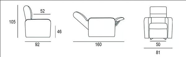 Кресло-реклайнер из кожи с подголовником MitoHome Vera фабрика MitoHome из Италии. Фото №4