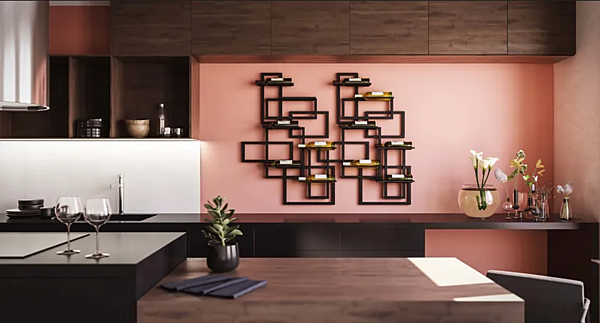 Настенный винный стеллаж из металла DAMIANO LATINI Caos фабрика DAMIANO LATINI из Италии. Фото №2