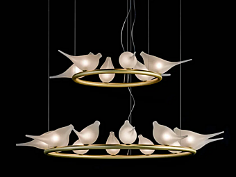 Подвесная лампа из стекла ручной работы MULTIFORME Light of Love 12 6 SS3380-12+6 фабрика MULTIFORME из Италии