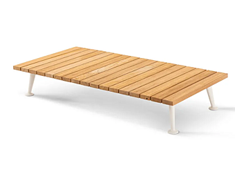 Прямоугольный кофейный стол из алюминия и дерева CASSINA 239 FENC E NATURE фабрика CASSINA из Италии