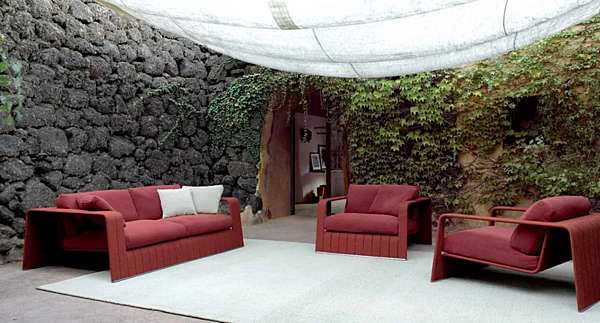 Диван с обитой спинкой на четыре места из ткани PAOLA LENTI Frame B18SS/B18SC/B18SD фабрика PAOLA LENTI из Италии. Фото №6