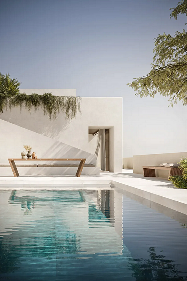 Скамья из массива дерева с мягкой спинкой MODULNOVA XY фабрика Modulnova из Италии. Фото №2