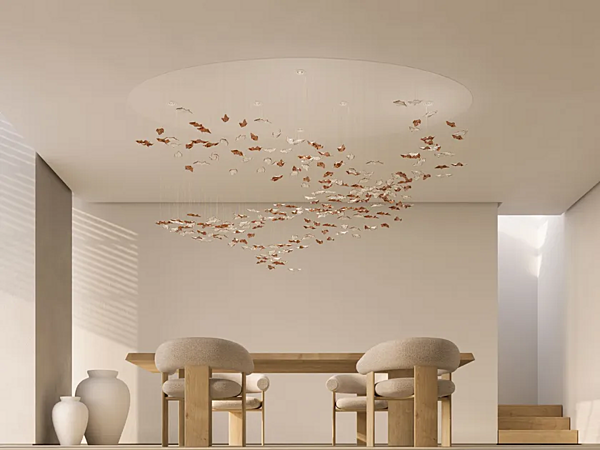 Подвесная лампа из фарфора с LED подсветкой листья ручная работа HABERDASHERY Leaf фабрика HABERDASHERY из Италии. Фото №2