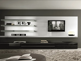 Секционный стеновой деревянный стеллаж для хранения MISURAEMME Tao фабрика MisuraEmme из Италии