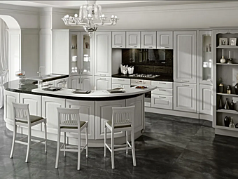 Кухня с ручками и островом из материала LUBE CUCINE Veronica 2