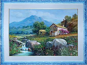 Картина итальянского живописца холст, масло art. P51 У реки Картина итальянского живописца холст, масло art. P51 У реки фабрика из Италии