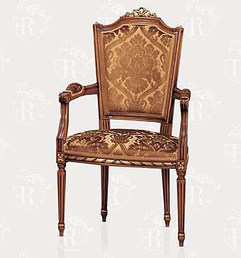 Кресло с подлокотниками из бархата и массива дерева FRATELLI RADICE 349