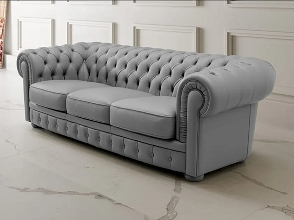 Диван с обитой спинкой из кожи MitoHome Chester фабрика MitoHome из Италии. Фото №1