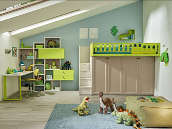 Деревянный комплект спальни с мягкой спинкой MORETTI COMPACT LOFT KC512 Деревянный комплект спальни с мягкой спинкой MORETTI COMPACT LOFT KC512 фабрика MORETTI COMPACT из Италии